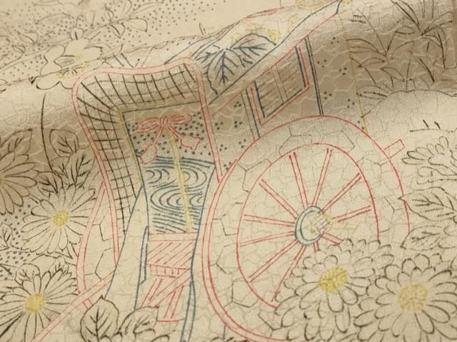 平和屋着物■上質な小紋　御所車花文　正絹　逸品　AABI0234st 平和屋着物□上質な小紋 御所車花文 正絹 逸品 AABI6549stの通販 by