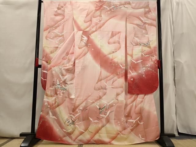 平和屋着物■豪華振袖　花鳥文　暈し染め　金銀彩　正絹　逸品　AABI0243st 平和屋着物□豪華振袖 花鳥文 暈し染め 金銀彩 正絹 逸品 AABI0243st