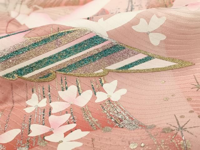 平和屋着物■豪華振袖　花鳥文　暈し染め　金銀彩　正絹　逸品　AABI0243st 平和屋着物□豪華振袖 花鳥文 暈し染め 金銀彩 正絹 逸品 AABI0243st