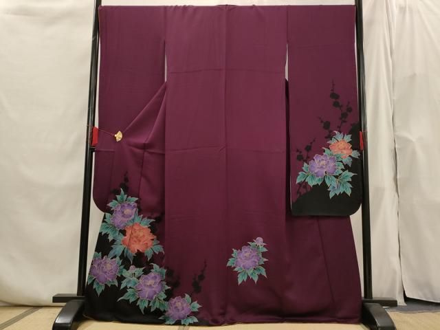 平和屋着物□豪華振袖 草花文 黒地 正絹 逸品 AABI0246st - メルカリ
