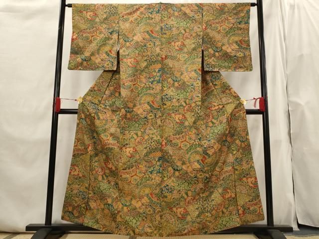 平和屋着物■本場染大島紬　花鳥文　正絹　逸品　AABI0263st 平和屋着物□本場染大島紬 花鳥文 正絹 逸品 AABI0263stの通販 by 平和