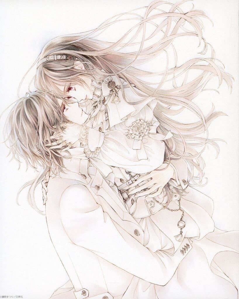 ヴァンパイア騎士　原画展　キャンバス　玖蘭枢　優姫 中古】キャンバスボード・キャンバスアート B.黒主優姫＆玖蘭枢