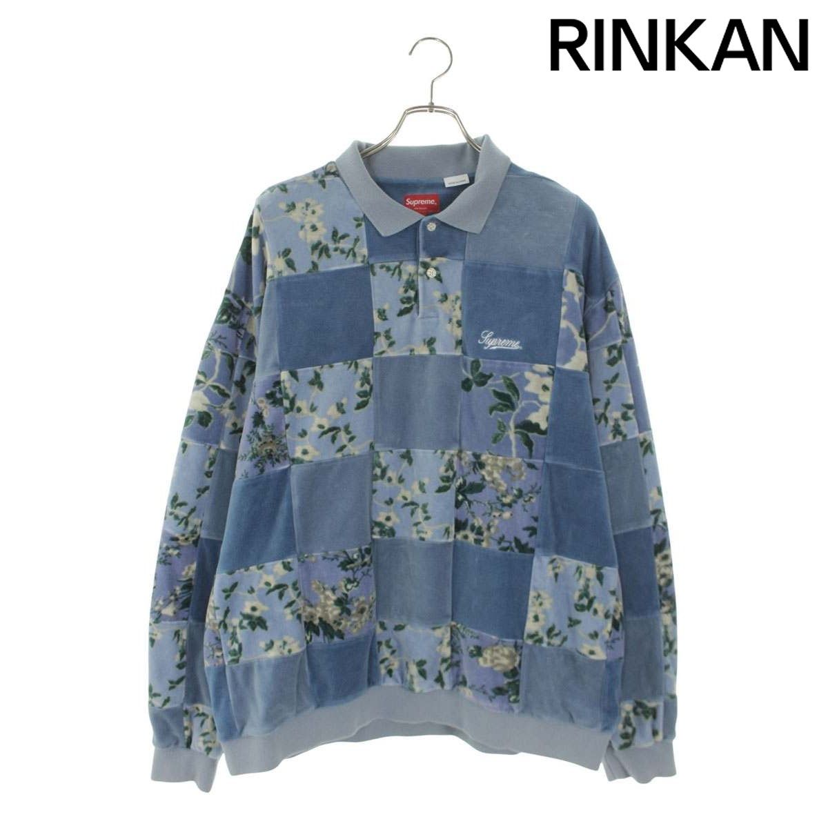 シュプリーム 21AW Floral Patchwork Velour L/S Pol フローラルパッチ 