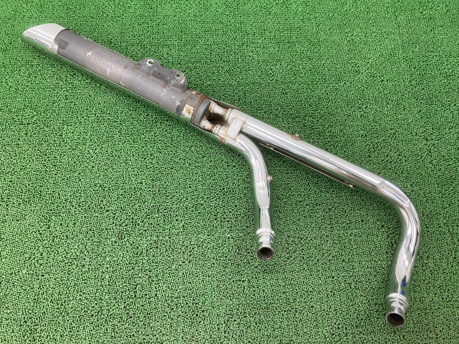 シャドウ400 マフラー 社外 中古 バイク 部品 NC34 スチール コケキズ