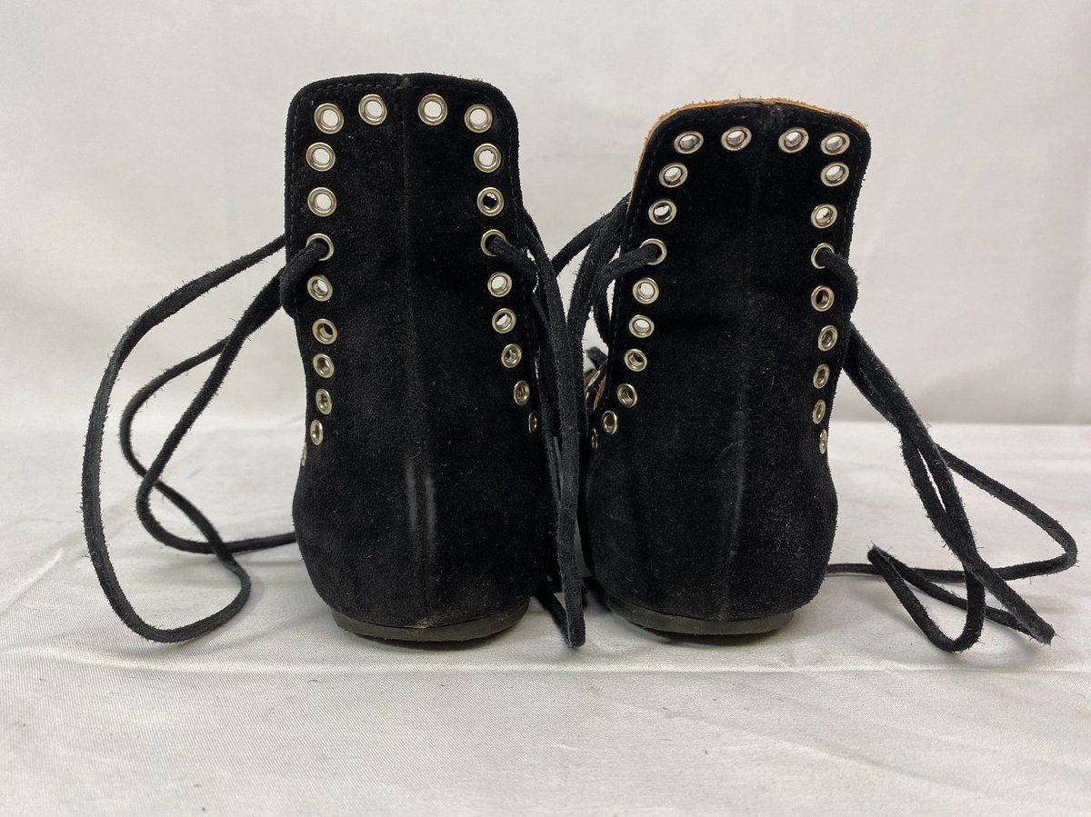 ISABEL MARANT イザベル マラン Leo アイレット レースアップ バレイフラット シューズ サイズ：37 カラー：ブラック レディース ISABEL MARANT イザベル マラン Leo アイレット レースアップ バレイ
