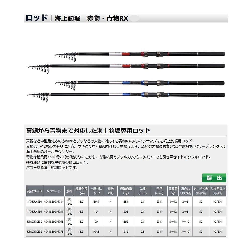 海釣り道具 人気商品】8号-360 海上釣堀青物RX KTAORX836 大阪漁具(OGK) 海上釣堀