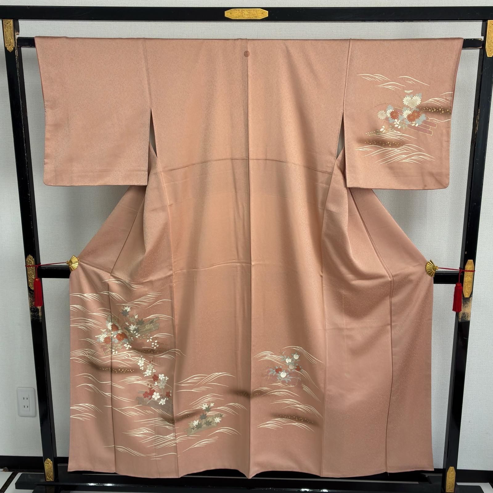 特選 付下げ 付け下げ 訪問着 着物 未使用 正絹 袷 紋付き 金駒刺繍 宝尽くし 暈し 潤色 多色 身丈155cm 裄65cm SA きもの北條 A1319-8 訪問着 着物 未使用 フォーマル 正絹 作家物 袷 ピーコックグリーン色