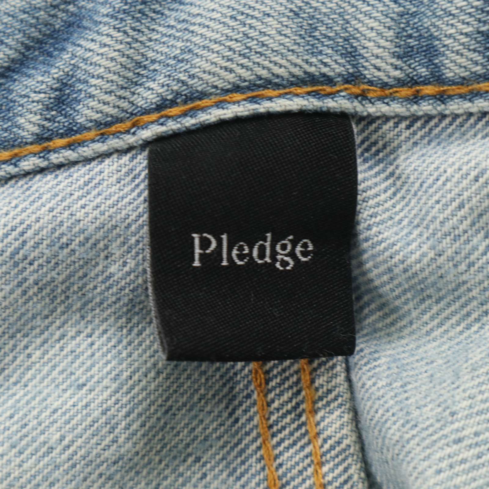 Pledge プレッジ 通年☆ ペイント ダメージ加工 スリム デニム パンツ 