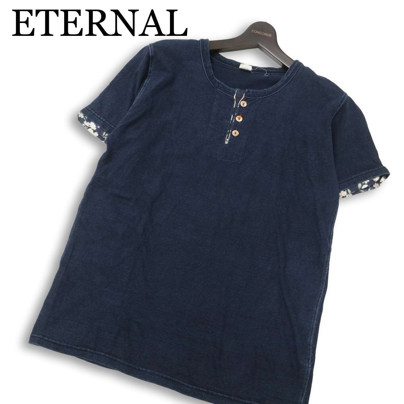 美品 エターナル ETERNAL 備中倉敷工房 インディゴ コットン リネン 