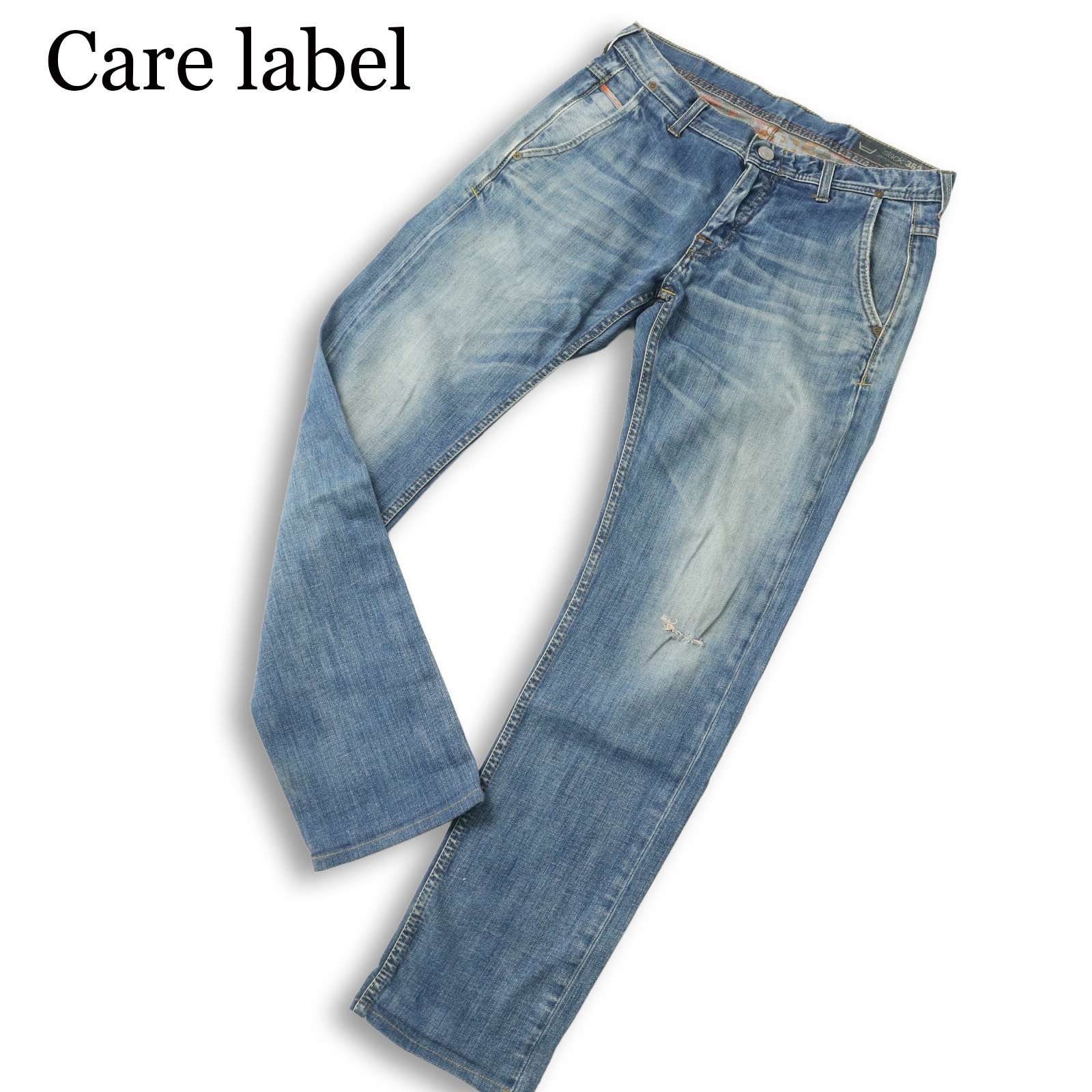 イタリア製☆ Care label ケアレーベル slack352☆ USED加工 ダメージ 