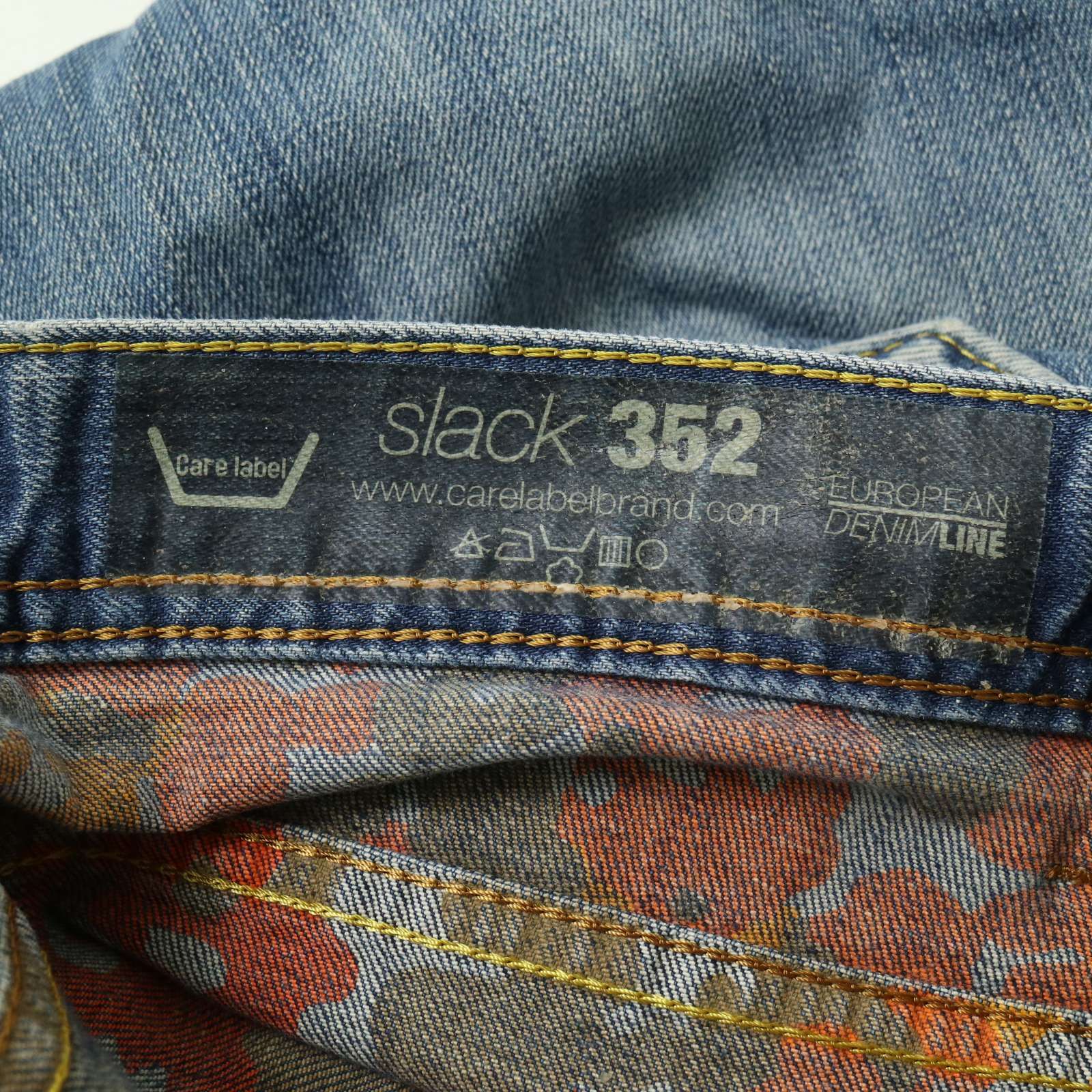 イタリア製☆ Care label ケアレーベル slack352☆ USED加工 ダメージ 