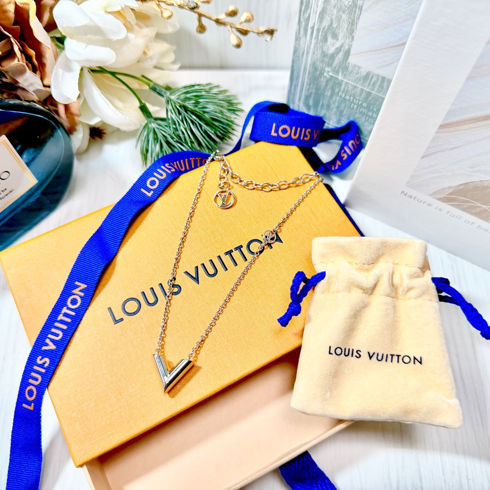 LOUIS VUITTON ルイヴィトン エセンシャルV ネックレス M63197 保存袋 
