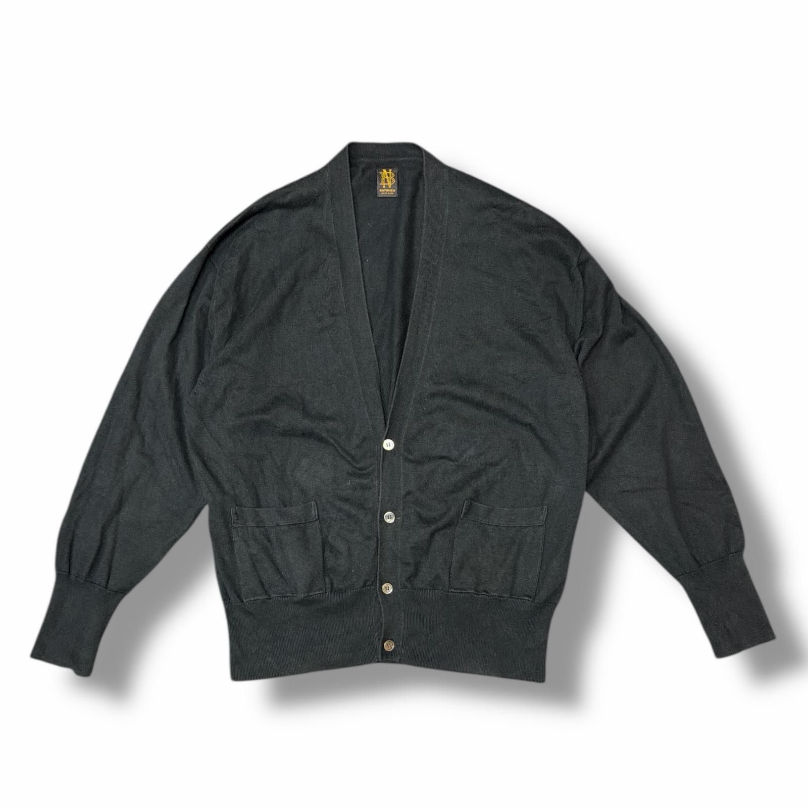 BATONER V-neck Cardigan Vネックカーディガン コットンカーディガン 
