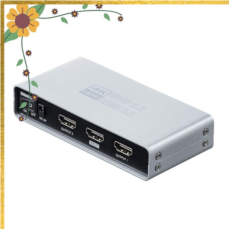 サンワダイレクト HDMI分配器 1入力2出力 4K / 60Hz HDR・HDCP2.2対応 Dolby True HD/DTS HD Master Audio対応 400-VGA016 0