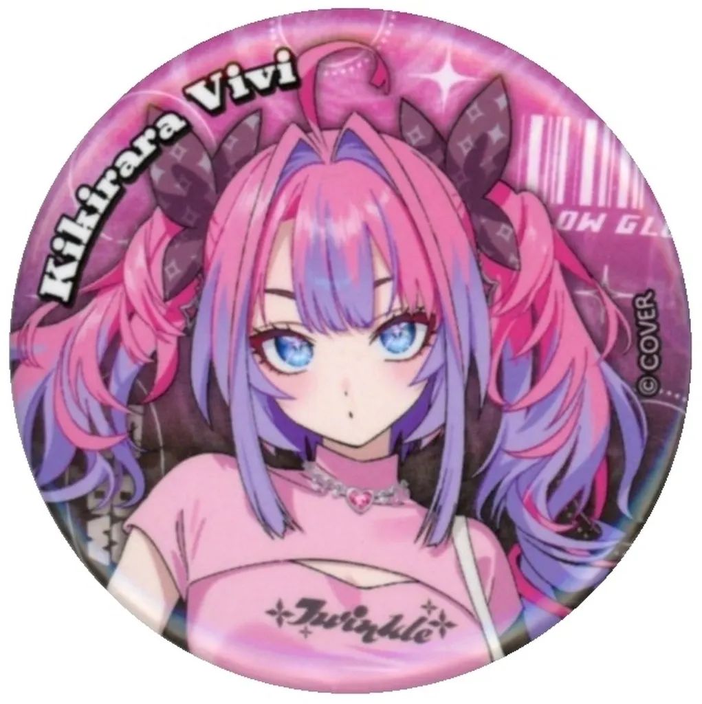 FLOWGLOW タワレコカフェ 後半 春 ver 缶バッジ 綺々羅ヴィヴィ 中古】バッジ・ピンズ 綺々羅々ヴィヴィ(等身) 「バーチャルYouTuber
