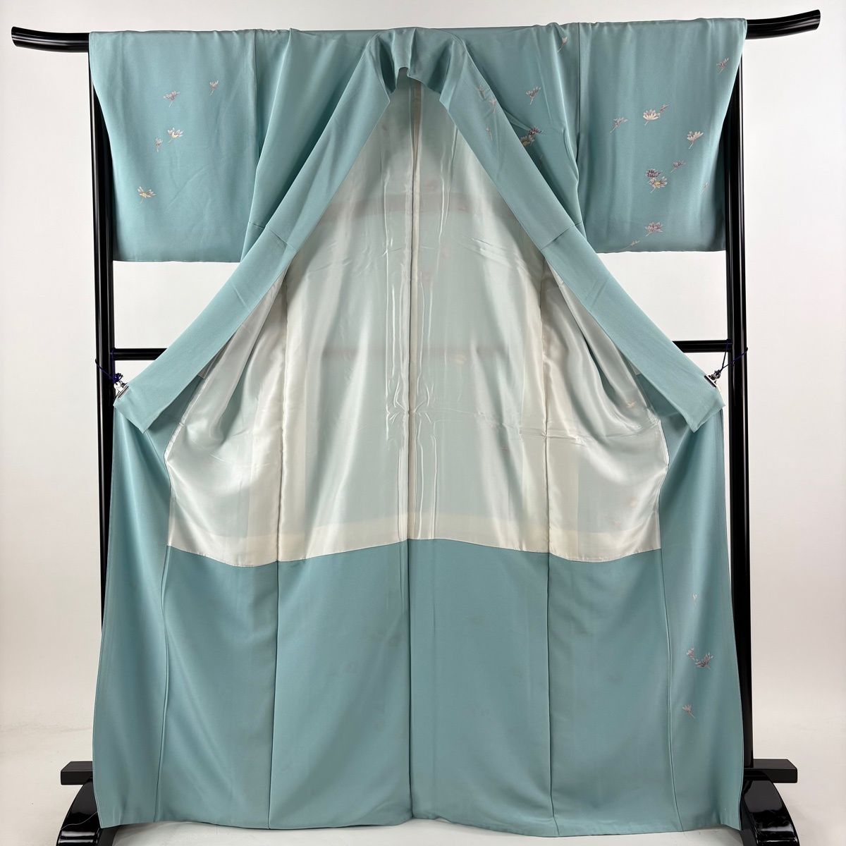 訪問着 身丈168cm 裄丈68.5cm L 袷 花 水色 正絹 秀品 【中古】 - メルカリ