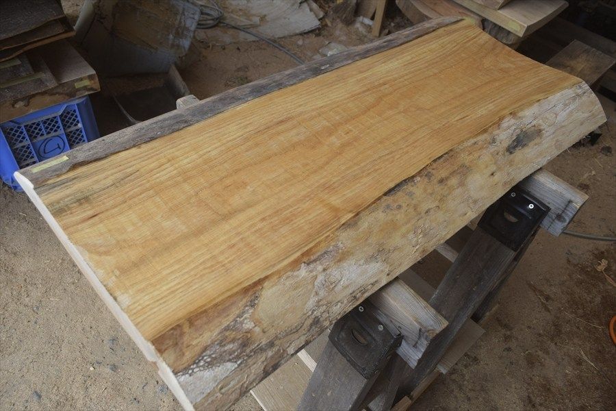アウトレット ケヤキ(欅)の一枚板 長さ約101cm 幅約47～48cm 厚さ約4.9