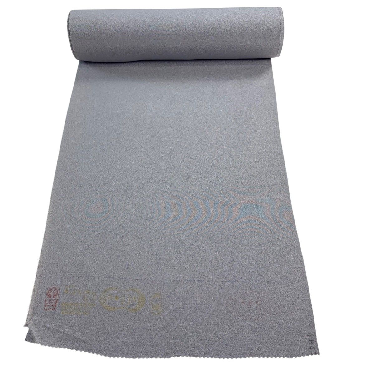 反物 秀品 色無地 灰色 正絹 【中古】