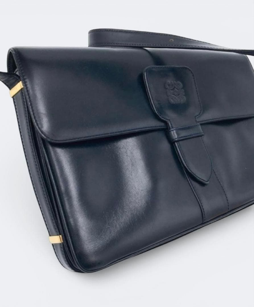 LOEWE アナグラムオールレザービジネスバッグ　ヴィンテージ　百貨店購入 真贋鑑定済み】LOEWE ロエベ ヴィンテージ アナグラム レザー