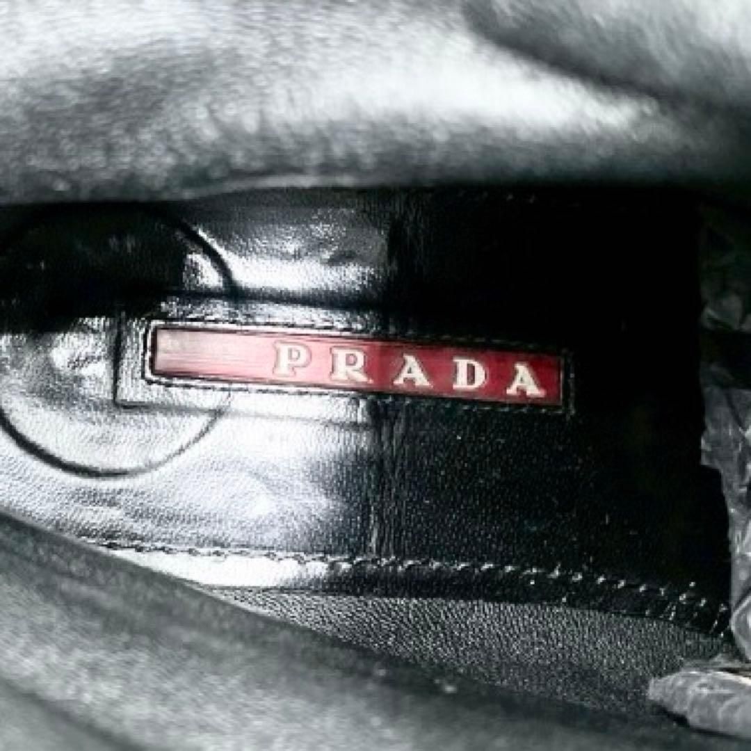 真贋鑑定済み】PRADA プラダ レザー エンジニアブーツ ブラック 黒 本