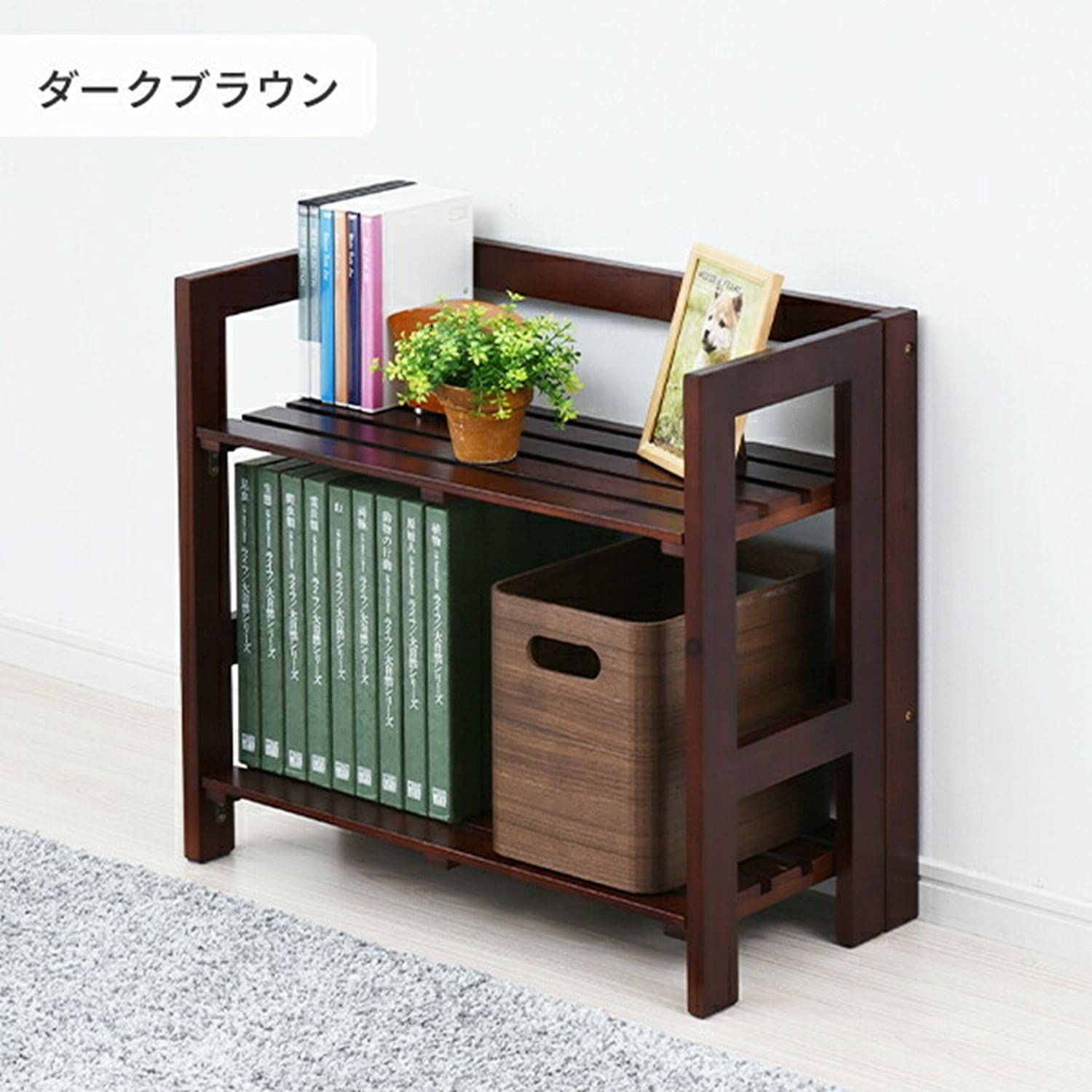 新品 山善(YAMAZEN) 天然木 折りたたみラック 幅60 奥行30タイプ 2段