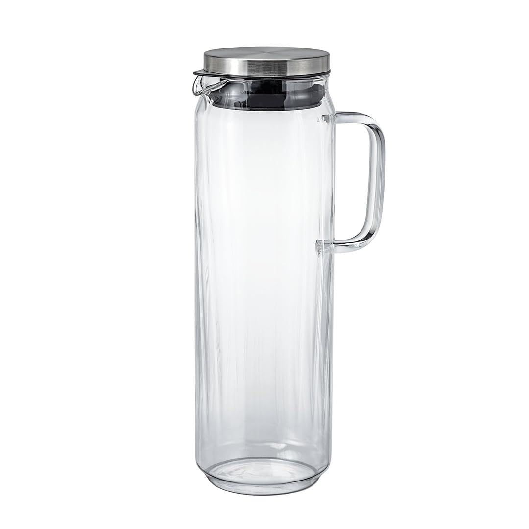 新品 HARIO ウォータージャグ ロングカン 耐熱ガラス ピッチャー 1300ml ウォータージャグ 冷水ポット 食洗機対応 熱湯OK 縦ライン スタイリッシュ おしゃれ