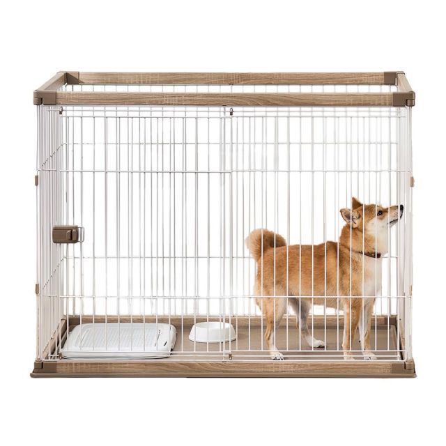 【送料無料】アイリスオーヤマ 犬 サークル ウッディサークル ハイタイプ ライトナチュラル 中型犬用 幅120×奥行80×高さ90cm PWSR-1280HV