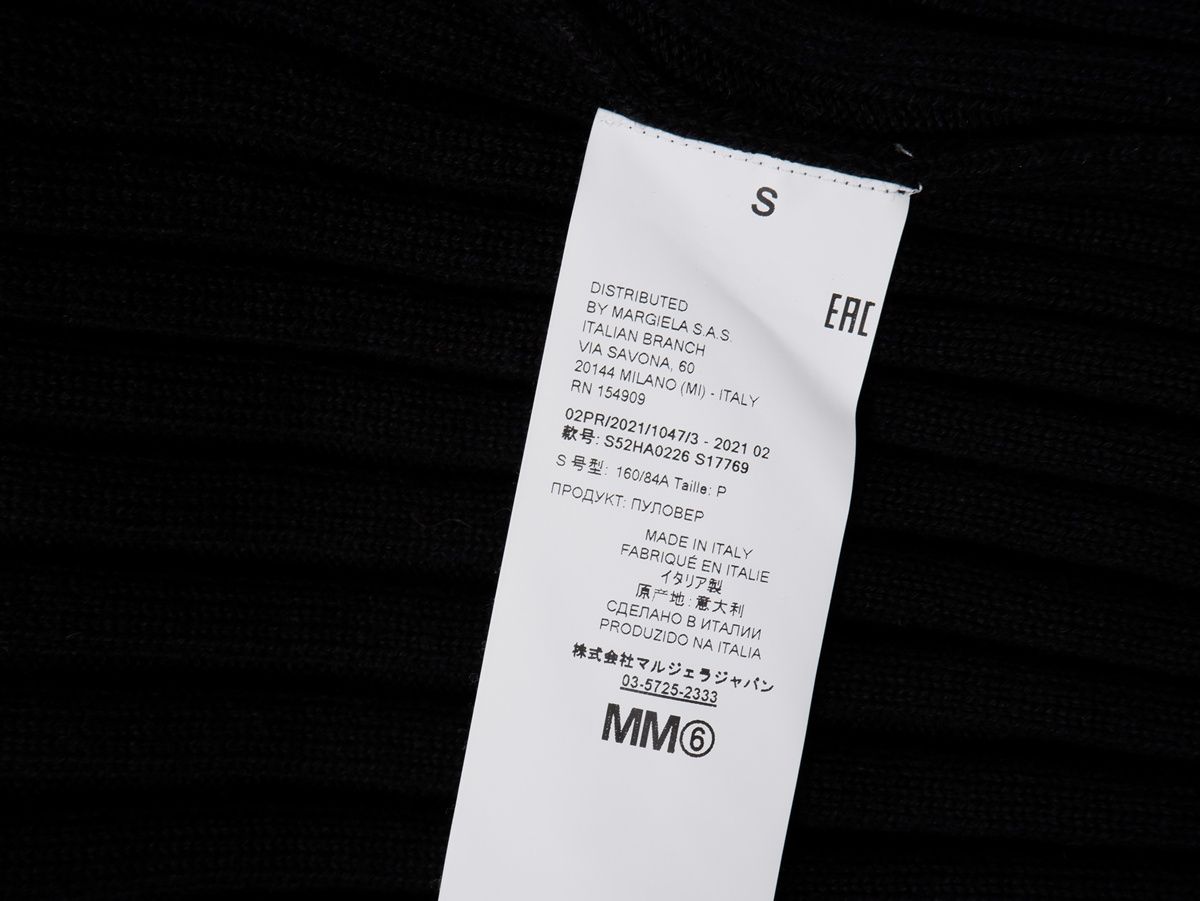 MM6エムエム6Maison Margielaメゾンマルジェラ Zip Up Rib Sweater