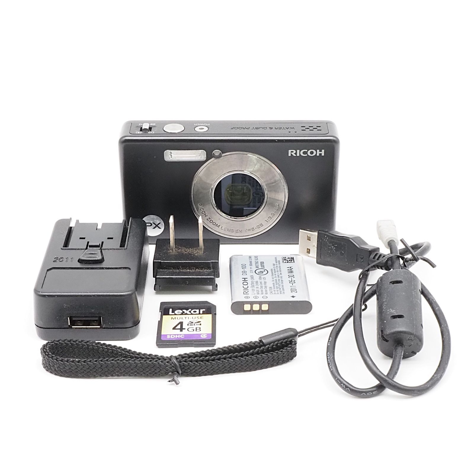 RICOH PX コンパクトデジタルカメラ 本体と付属品 □極上品□ RICOH（リコー） PX ブラック 防水コンパクトデジタル
