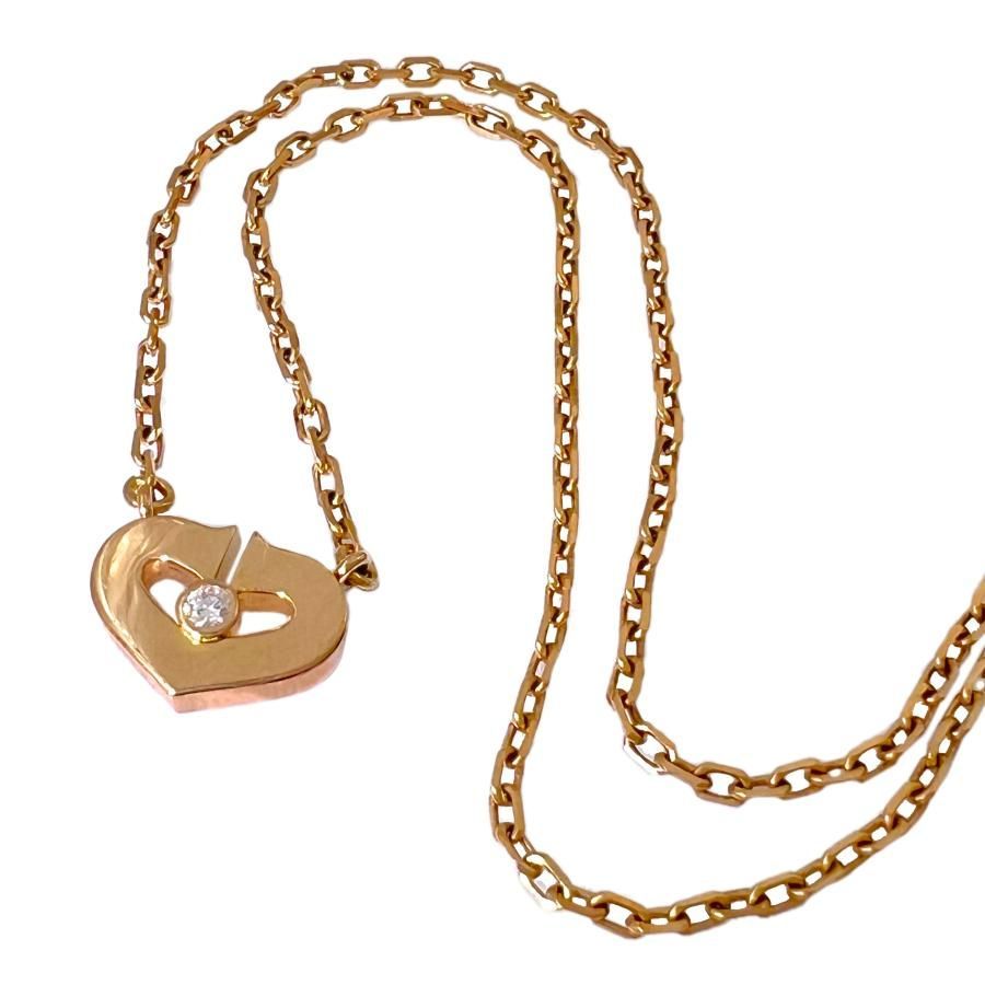 CARTIER カルティエ ネックレス Cハート 1P ダイヤモンド 750 K18 
