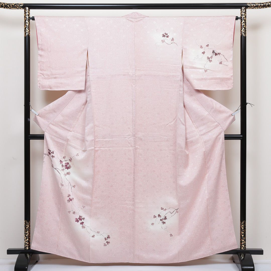 訪問着 袷 身丈162cm 裄丈64cm 正絹 Aランク セミフォーマル 広衿 L