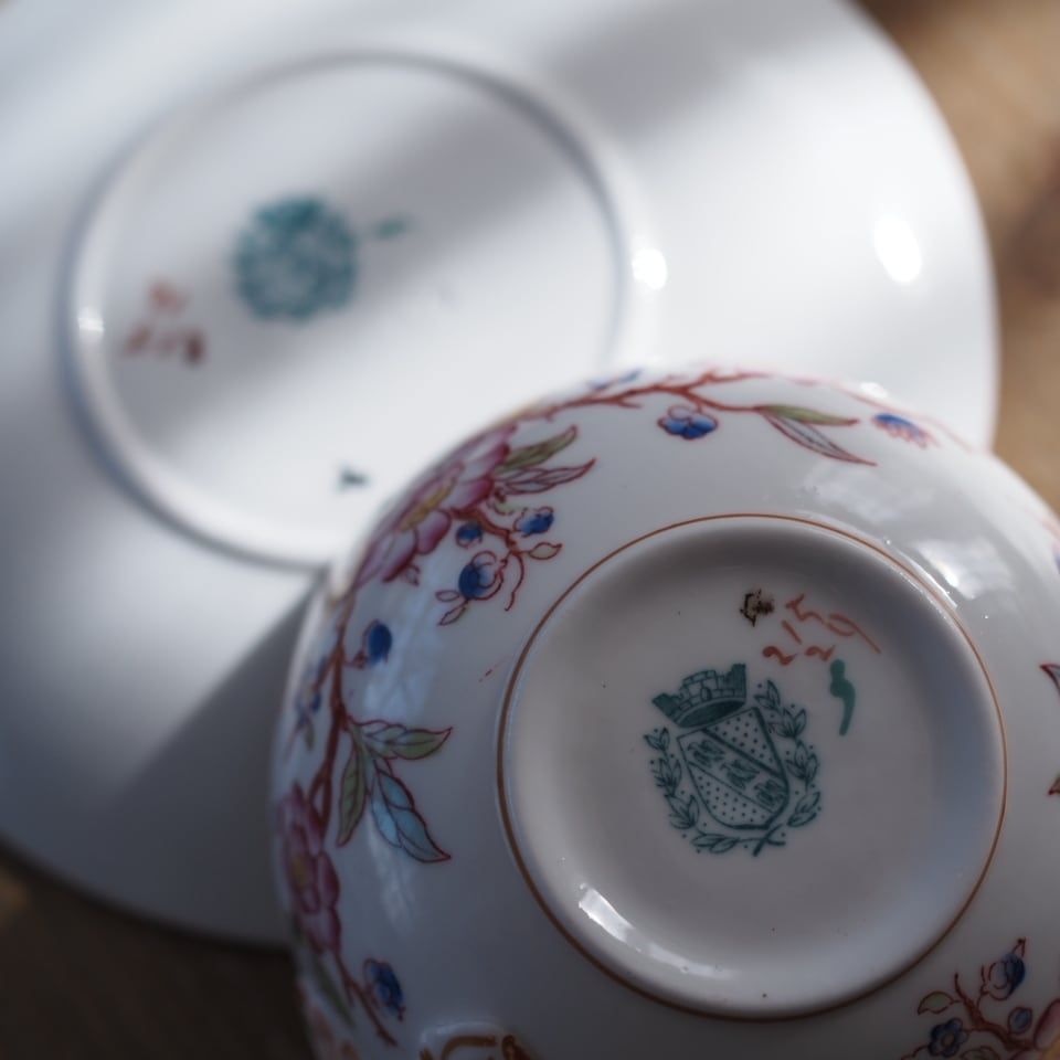 希少　美品　サルグミンヌ　ミントン　コンポティエ　フランスアンティーク 希少フランスアンティーク サルグミンヌ ミントン215 カップ＆ソーサー