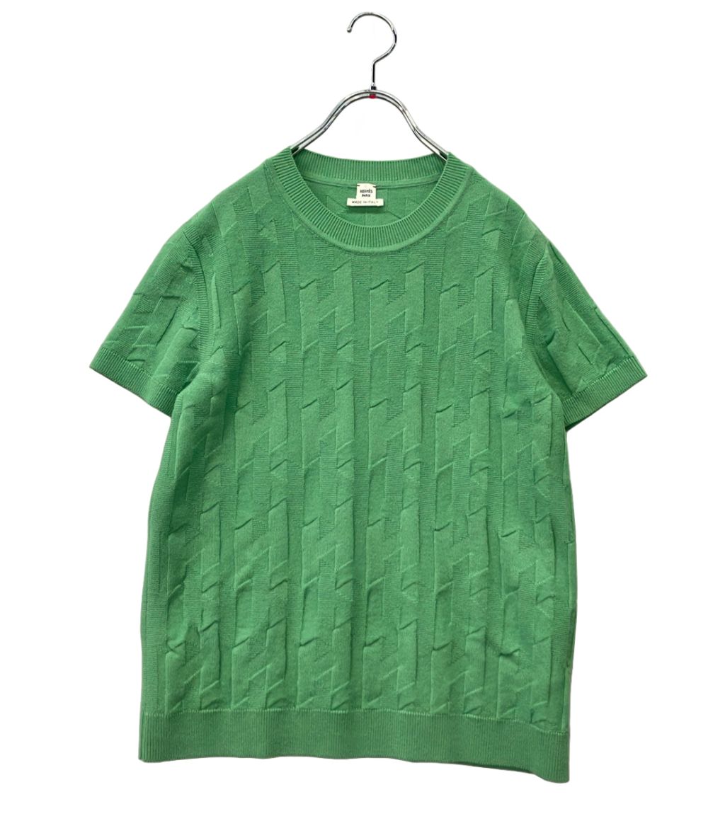 エルメス 半袖ニット 25SS Hジャガード ショートスリーブ レディース SIZE 36 (XS) HERMES エルメス 半袖ニット 25SS Hジャガード ショートスリーブ レディース