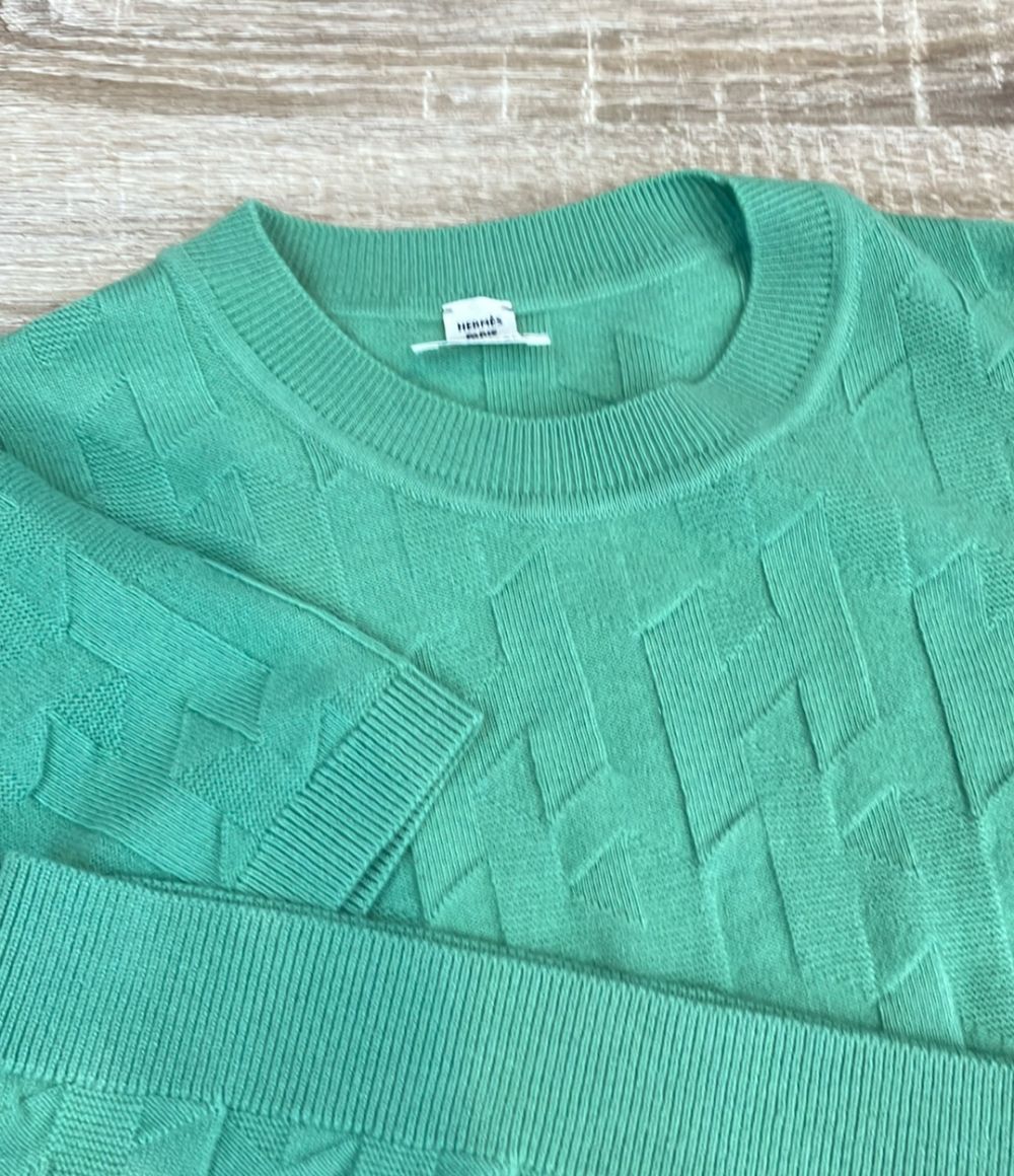 エルメス 半袖ニット 25SS Hジャガード ショートスリーブ レディース SIZE 36 (XS) HERMES HERMES - エルメス 半袖ニット 25SS Hジャガード ショートスリーブ
