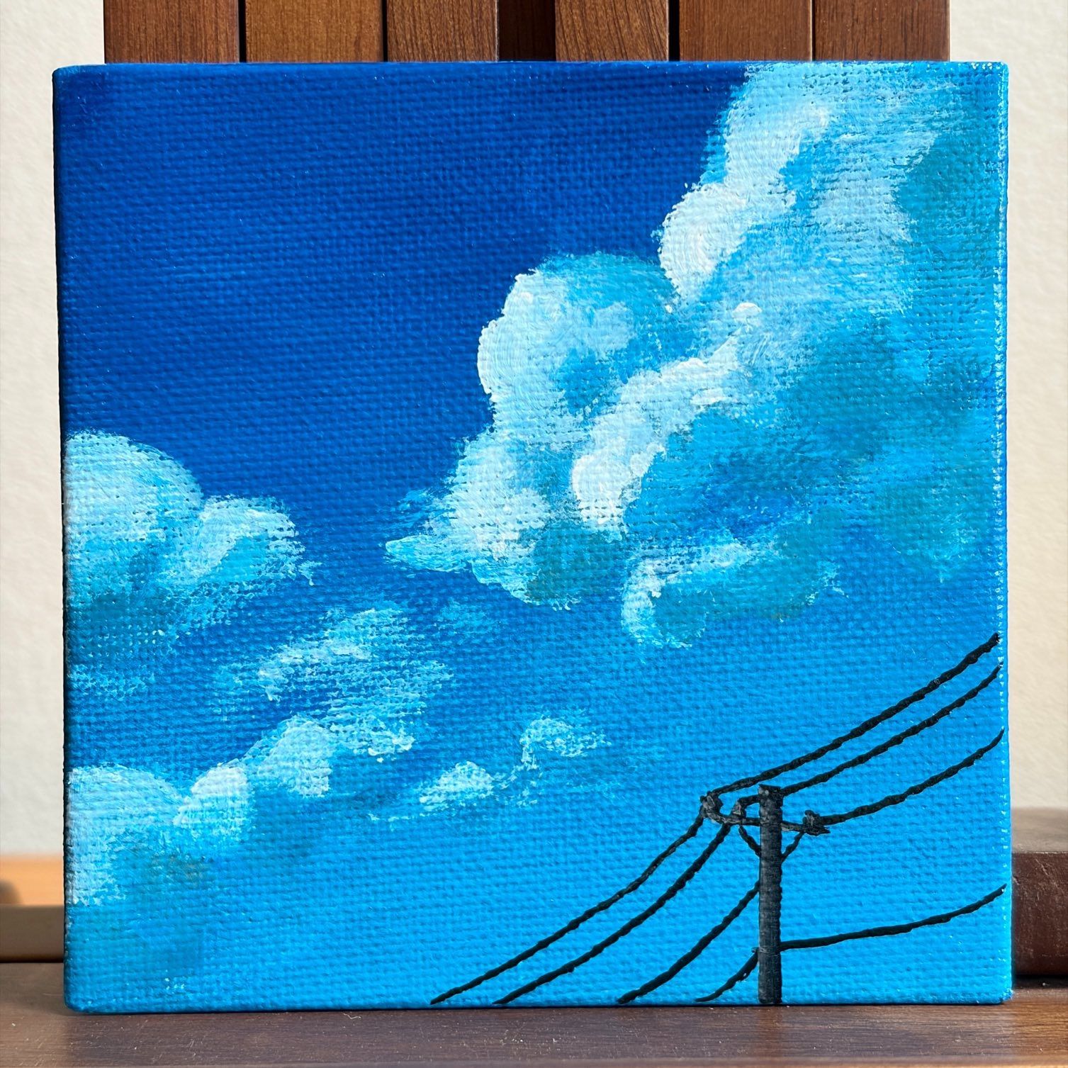 アクリル画 空 手描き 絵画 - メルカリ