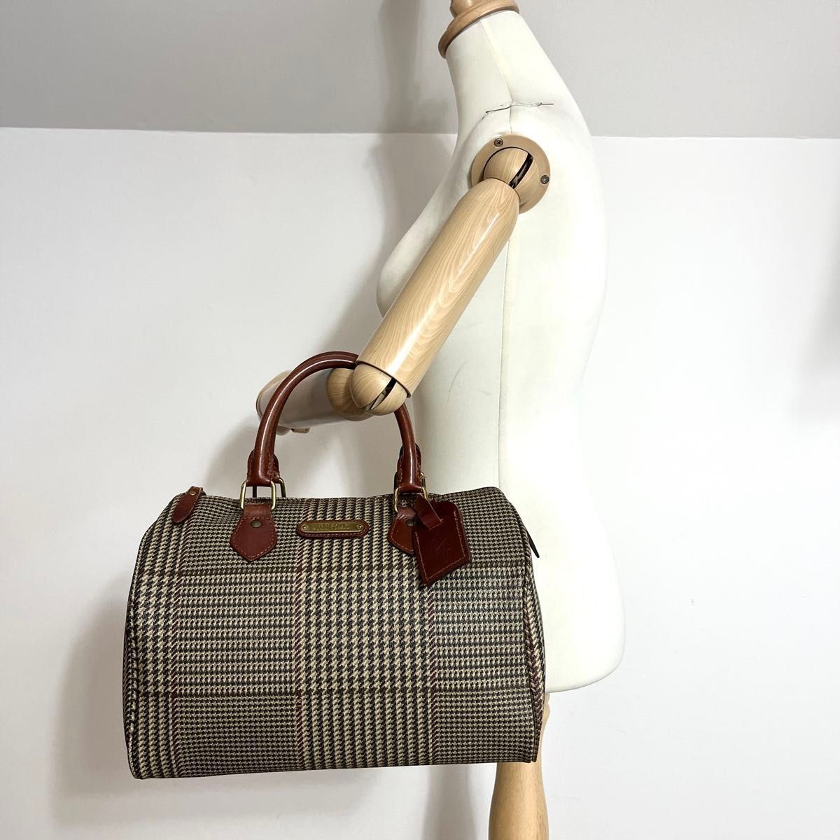 レディース 【美品】ポロラルフローレン 千鳥格子 ミニボストンバッグ 