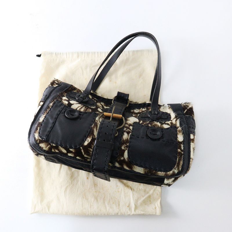 美品 ハラコ ハンドバッグ 美品 ジャマンピエッシェ JAMIN PUECH 