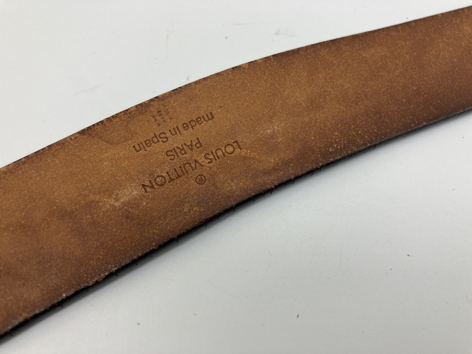 LOUIS VUITTON ベルト 90/36 LVロゴ ゴールド金具 レザー ブラック 幅 