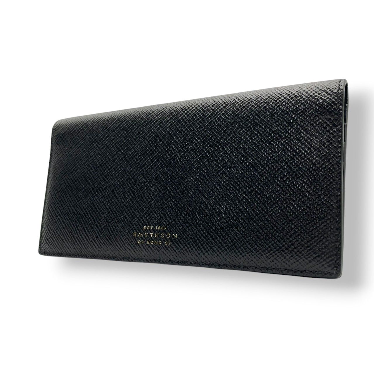 スマイソン SMYTHSON 長財布 ロングウォレット 札入れ パナマ レザー 本革 クロスグレイン ブラック 黒 無地 ビンテージ クラシック エレガント 上品 シンプル 極薄 スリム コンパクト 小物 財布 メンズ レディース ユニセックス 英国 m3 スマイソン SMYTHSON 長財布 ロングウォレット 札入れ パナマ レザー