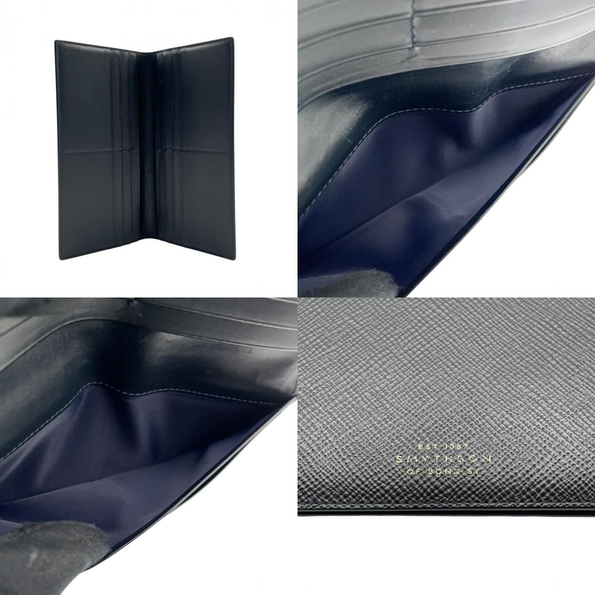 スマイソン SMYTHSON 長財布 ロングウォレット 札入れ パナマ レザー 本革 クロスグレイン ブラック 黒 無地 ビンテージ クラシック エレガント 上品 シンプル 極薄 スリム コンパクト 小物 財布 メンズ レディース ユニセックス 英国 m3 スマイソン SMYTHSON 長財布 ロングウォレット 札入れ パナマ レザー