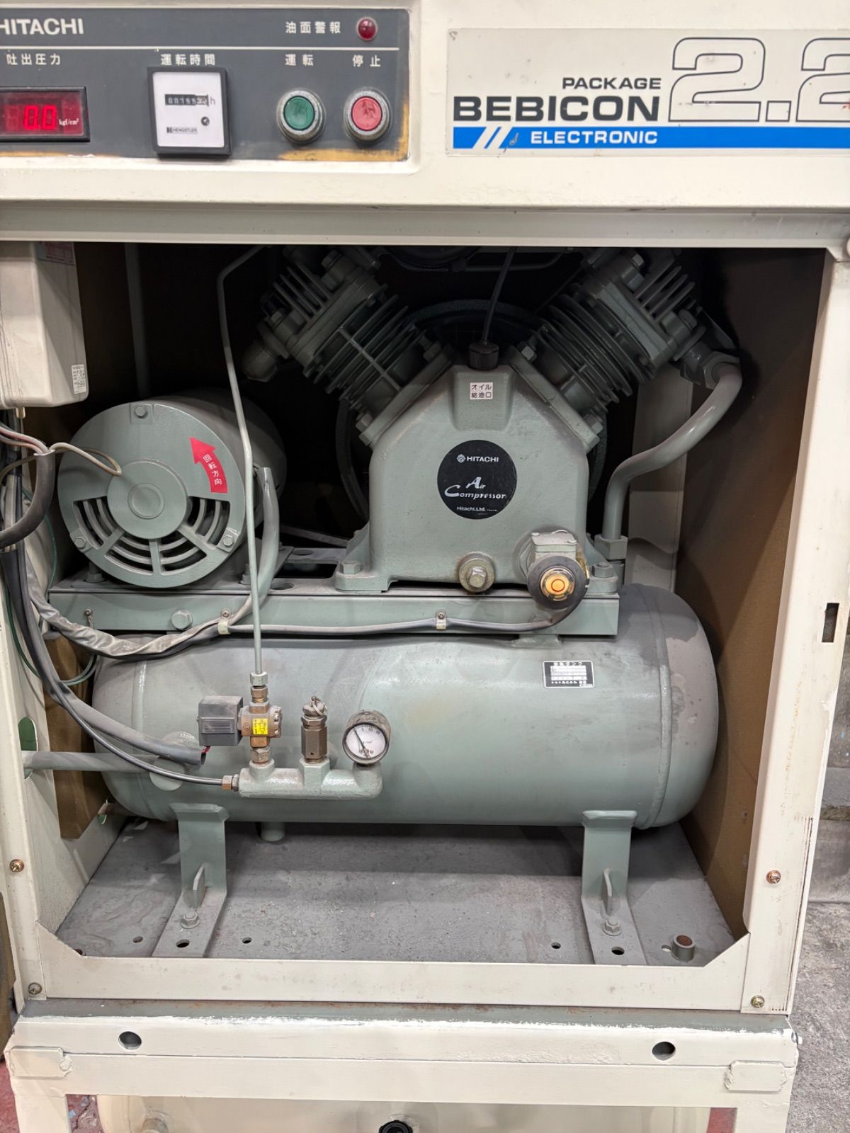 日立 ベビコン 2.2kW エアコンプレッサー PB-2.2EA6 サブタンク付 三相 
