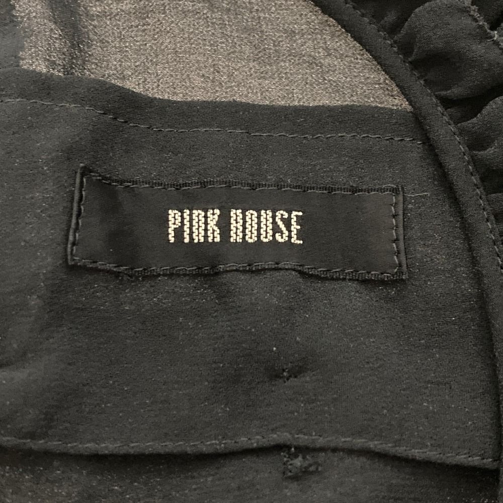美品 PINK HOUSE ピンクハウス ノースリーブ ティアード フリル ブラウス ブラック レディース 古着 中古 USED PINK HOUSE - 美品 PINK HOUSE ピンクハウス フリル プリーツ