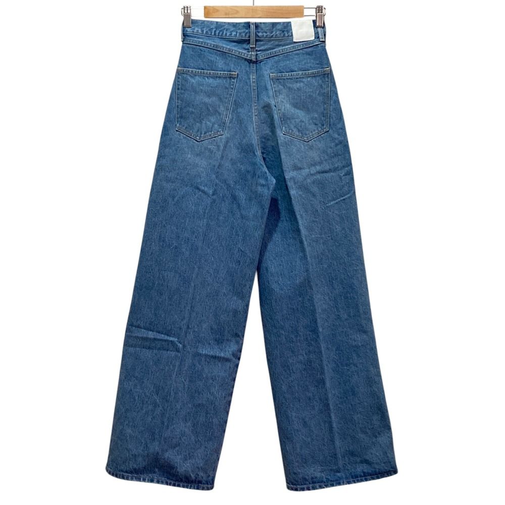 新品未使用　yori Janeワイドデニム インディゴ　36 美品 yori ヨリ Jane ワイドデニムパンツ YR22-24185AW サイズ36