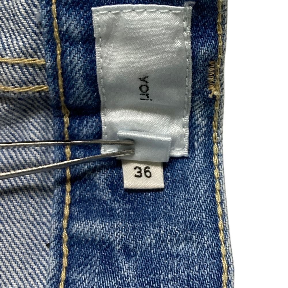 美品 yori ヨリ Jane ワイドデニムパンツ YR22-24185AW サイズ36