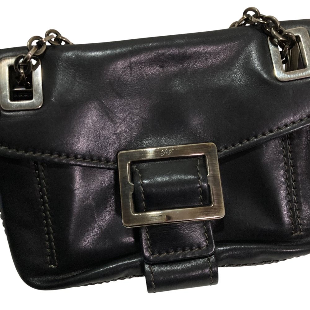 良品 ROGER VIVIER ロジェヴィヴィエ スクエアバックル レザー