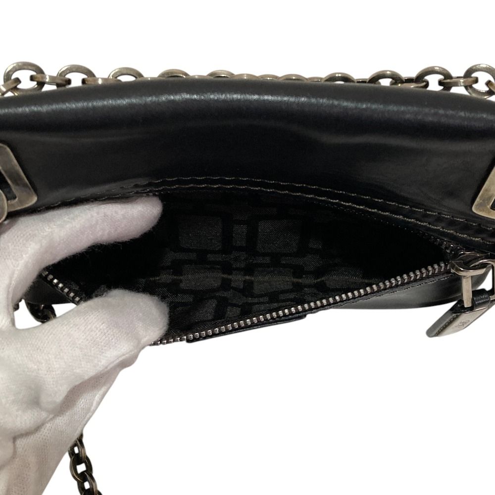 良品 ROGER VIVIER ロジェヴィヴィエ スクエアバックル レザー チェーン ミニショルダーバッグ ブラック レディース 古着 中古 USED ROGER VIVIER - 良品 ROGER VIVIER ロジェヴィヴィエ スクエアバックル
