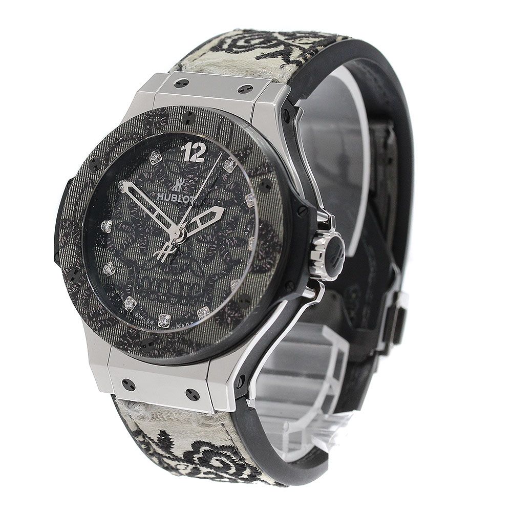 ウブロ HUBLOT 343.SS.6570.NR.BSK16 ビッグバン Broderie 限定200本 11Pダイヤ 自動巻き レディース 良品 箱・保証書付き_813351 ウブロ HUBLOT 343.SS.6570.NR.BSK16 ビッグバン Broderie 限定200本