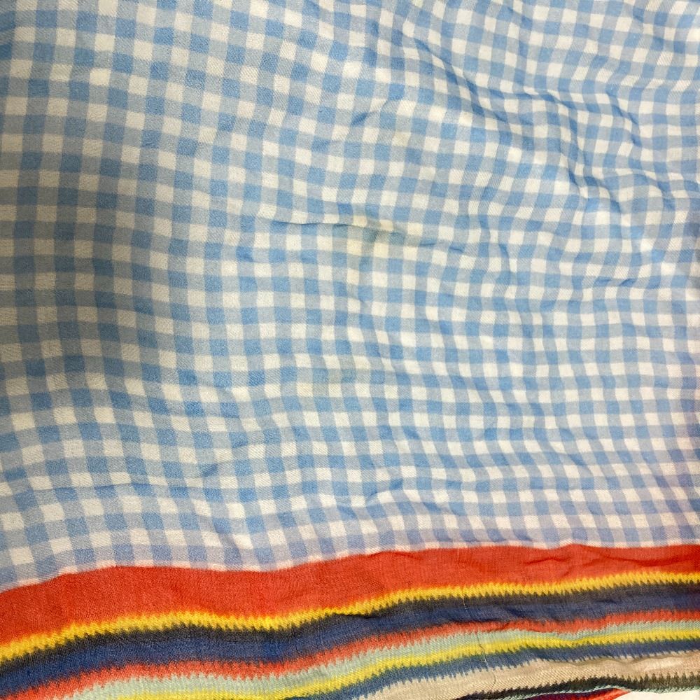 Faliero Sarti ファリエロサルティ 大判 チェックストール ショール マルチカラー  レディース 古着 中古 USED Faliero Sarti ファリエロサルティ 大判 チェックストール ショール