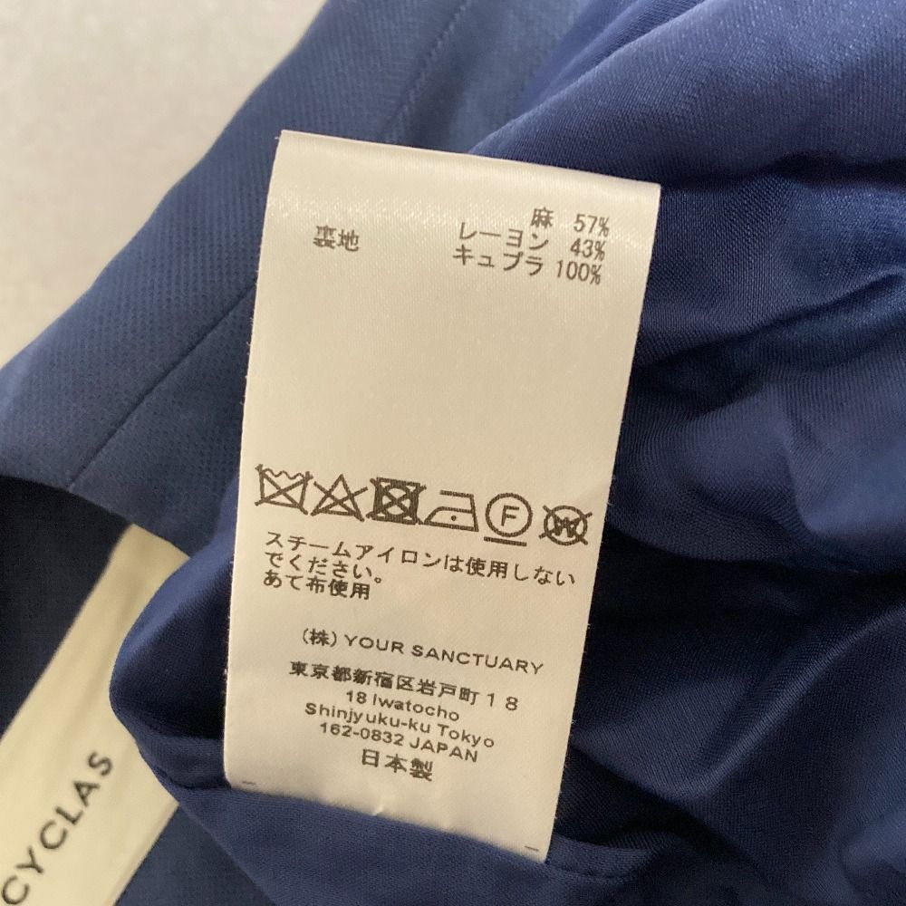 美品 CYCLAS シクラス リネンサテン タックワンピース 1-07-02-0032