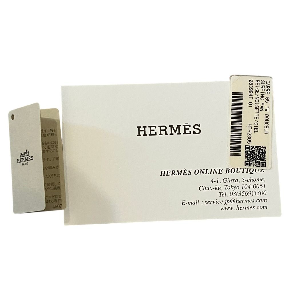 新品同様 HERMES エルメス CARRE 65 TW DOUCER サーフィン・ファン